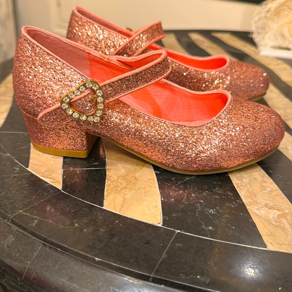 Girls pink glitter sparkle heels